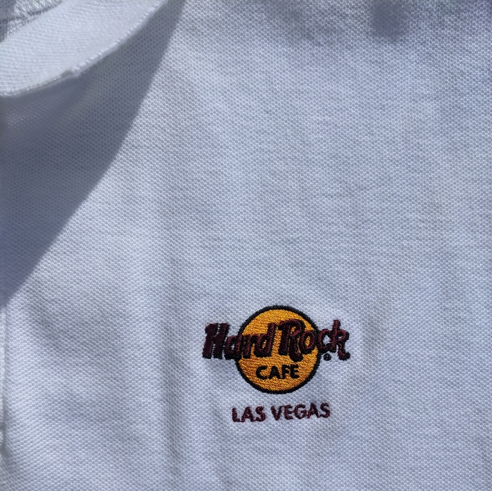 Hard Rock Cafe Las Vegas Mens Polo Shirt White - Picture 3 of 5